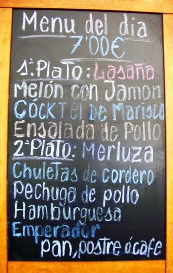 Economizando na alimentação - menu do dia em Barcelona Economizando na alimentação - menu do dia em Barcelona