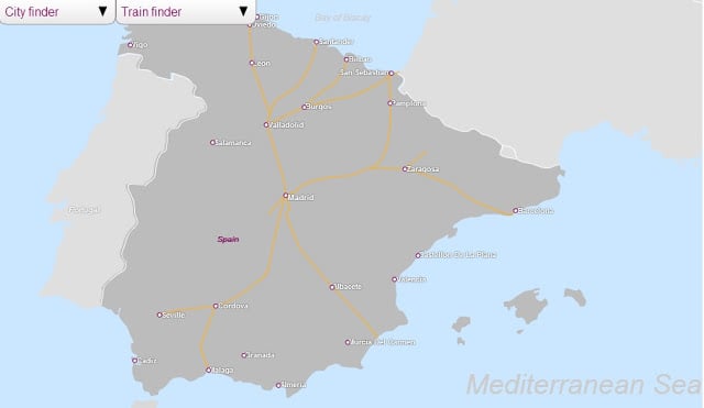 Ligações feitas pelos trens da RENFE Ligações feitas pelos trens da RENFE